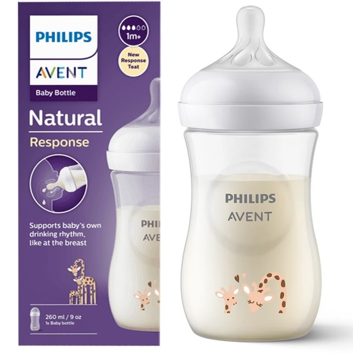 Bình sữa mô phỏng tự nhiên hình hươu Avent 260ml SCY903.66