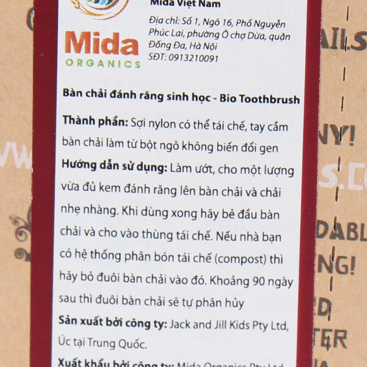 Bàn chải đánh răng Jack N' Jill hình thỏ - mặt phải
