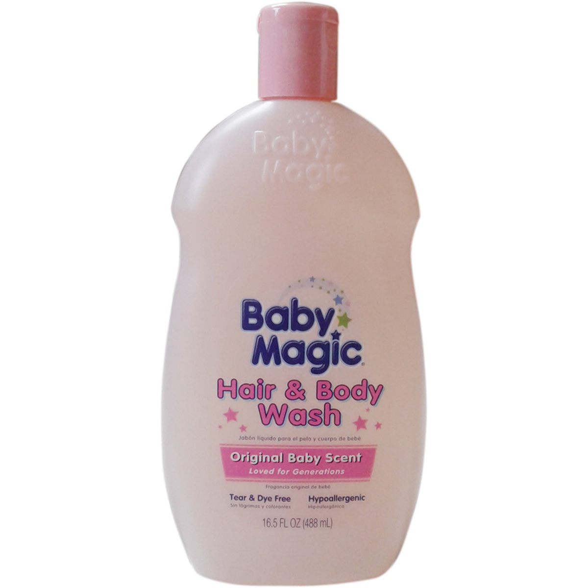 Sữa tắm gội Baby magic màu hồng 488ml - mặt trái