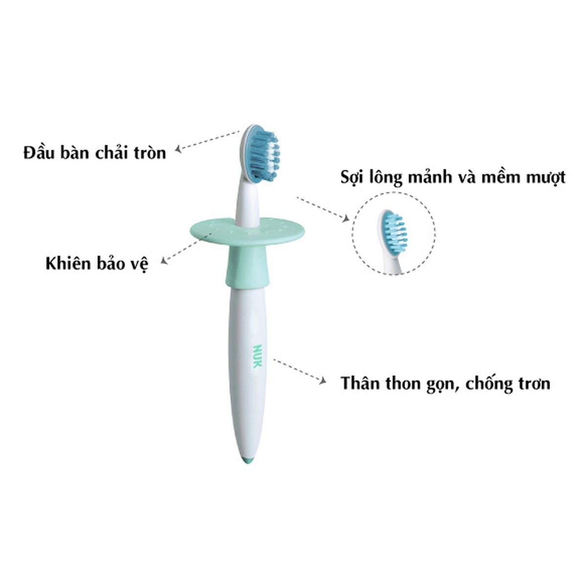 Bàn chải đánh răng Nuk 256207 - góc nghiêng