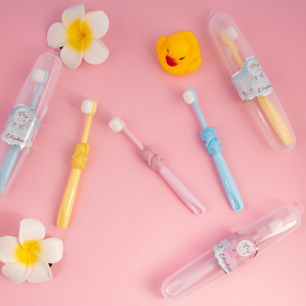 Bàn chải đánh răng dành cho bé Ion-Elephan 1-3Y (Màu ngẫu nhiên) - mặt sau
