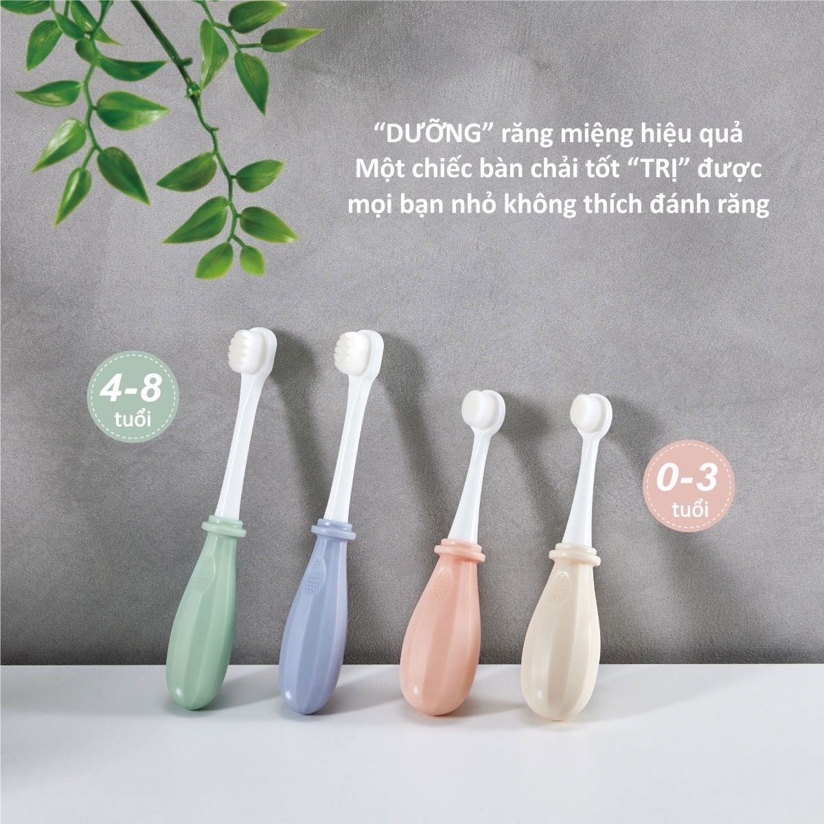 Bàn chải đánh răng lông mềm Kuku cho bé từ 0-3 tuổi KU1148 - mặt phải