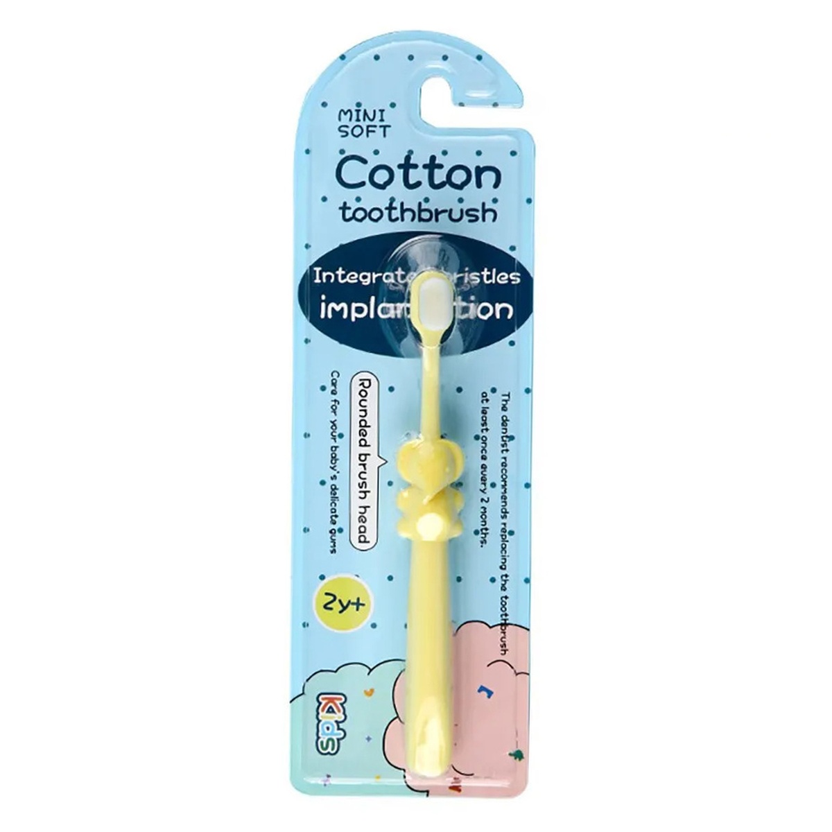 Bàn chải đánh răng siêu mềm Cotton dành cho bé 2Y+ (Màu ngẫu nhiên) - mặt trái