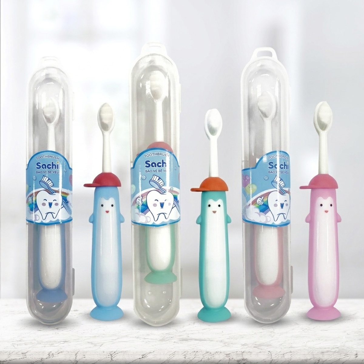 Bàn chải đánh răng siêu mềm Sachi 6M+ (Mẫu ngẫu nhiên) - mặt sau