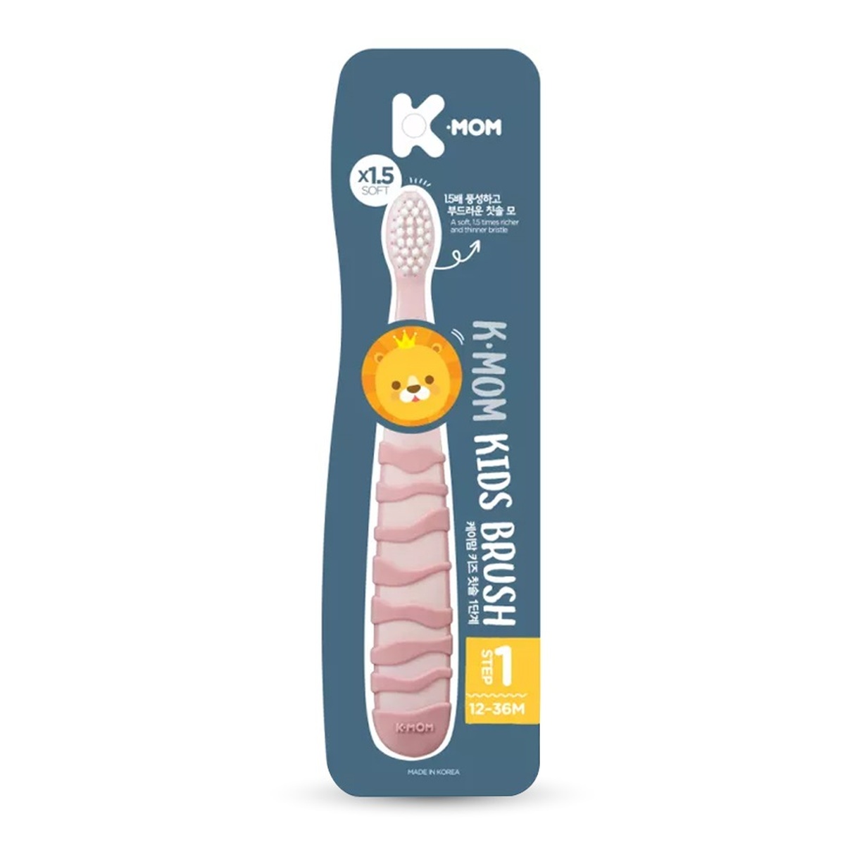  Bàn chài đánh răng trẻ em K-Mom KM13400 (Hồng) 12-36M - mặt trái
