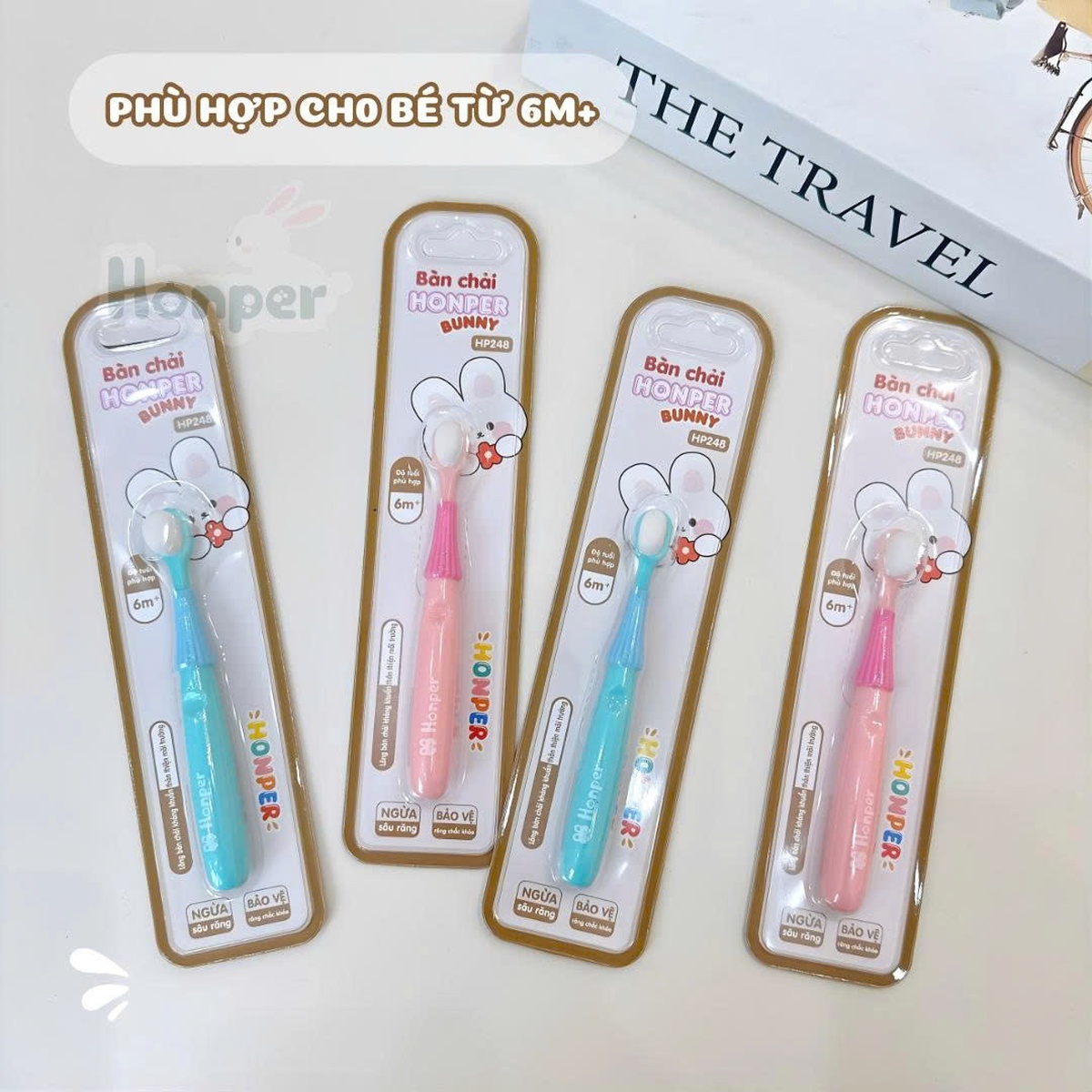 Bàn chải đánh răng cho bé Honper Bunny HP248 6M+ (Màu ngẫu nhiên) - hình 6