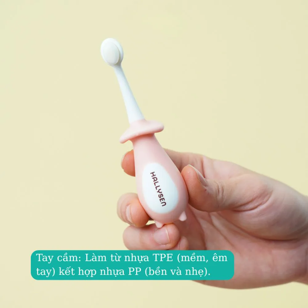 Bàn chải đánh răng lông tơ Hallysen cho bé 6M+ (Màu ngẫu nhiên) - mặt phải