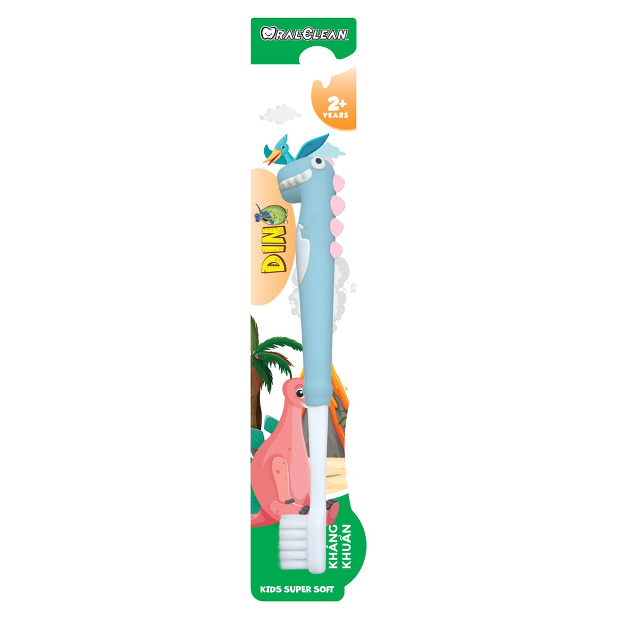 Bàn chải đánh răng OralClean Dino Kids Soft 2Y+ (Màu ngẫu nhiên) - mặt trái