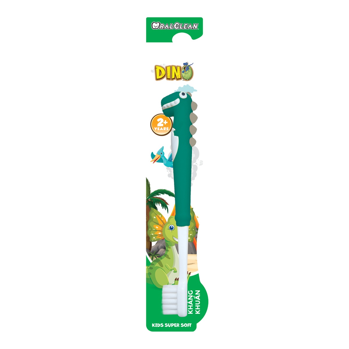 Bàn chải đánh răng OralClean Dino Kids Soft 2Y+ (Màu ngẫu nhiên) - mặt sau