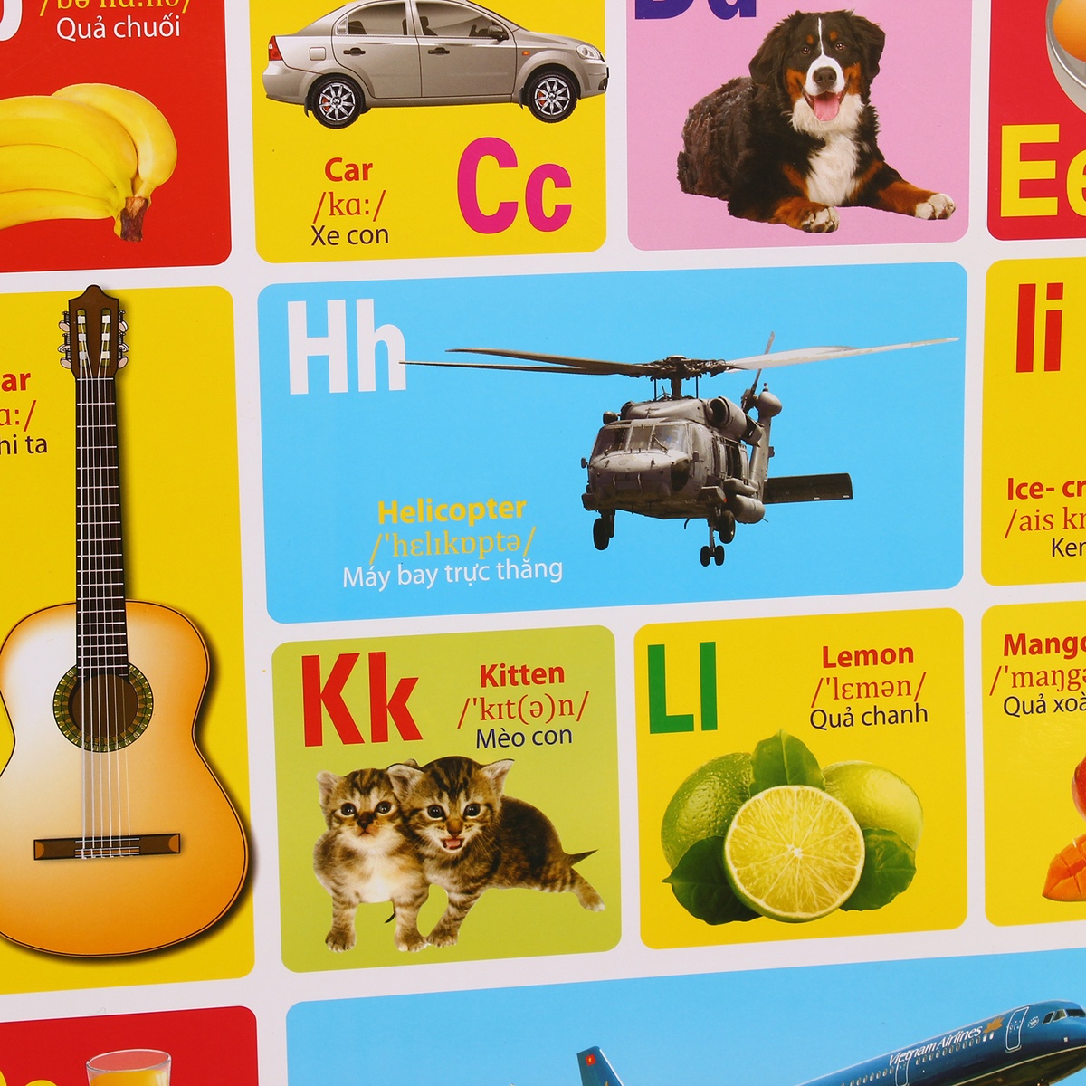 Tranh dán Poster nhiều màu sắc - mặt trái
