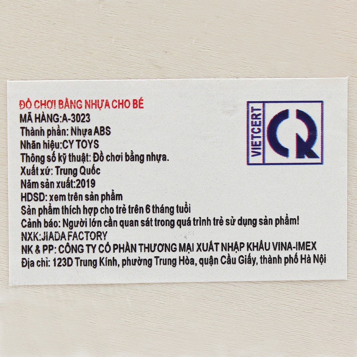 Bảng gỗ xếp hình A-3023 - mặt sau