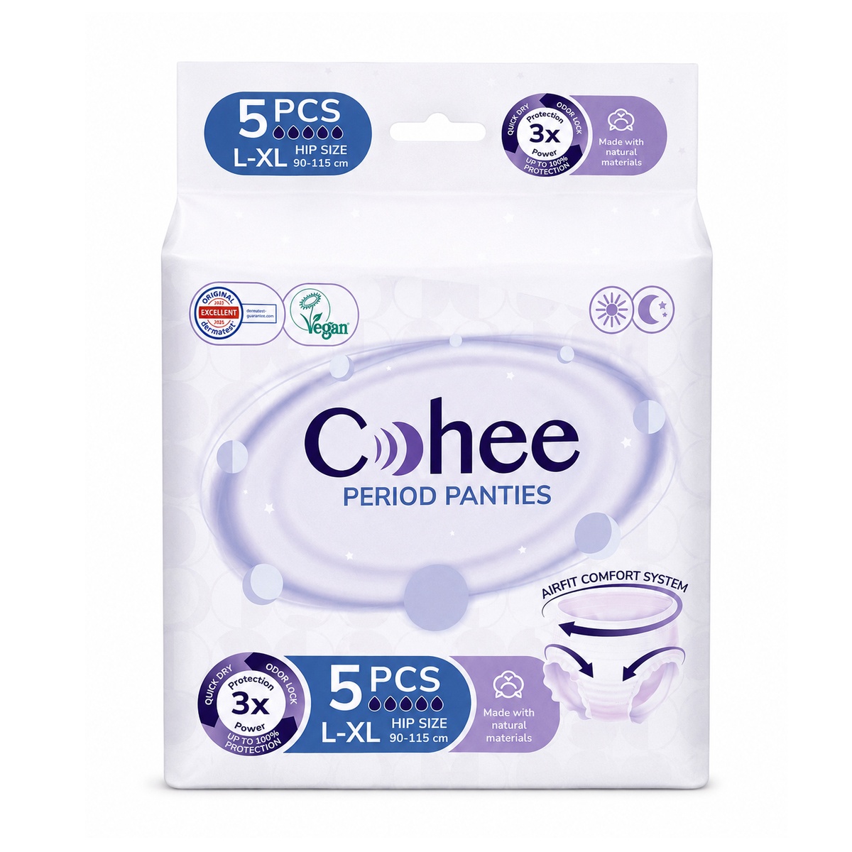 Băng quần Cohee ban ngày size L-XL (5 miếng) - mặt trái