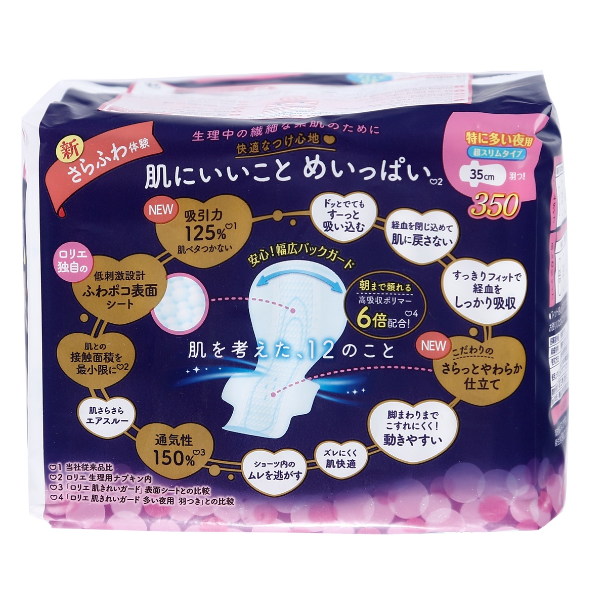 Băng vệ sinh Laurier HappySkin ban đêm siêu mỏng 10*35cm - mặt trái