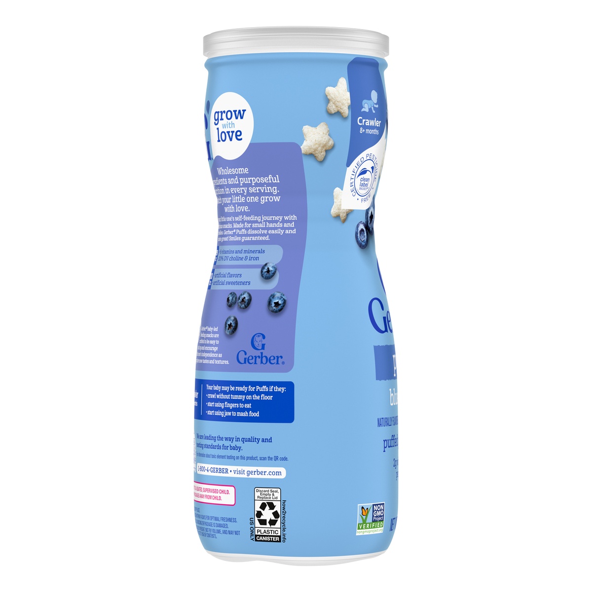 Bánh ăn dặm Gerber ngôi sao vị việt quất 42g cho bé 8M+ - mặt phải