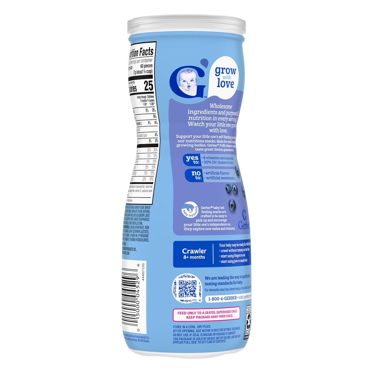 Bánh ăn dặm Gerber ngôi sao vị việt quất 42g cho bé 8M+ - mặt sau