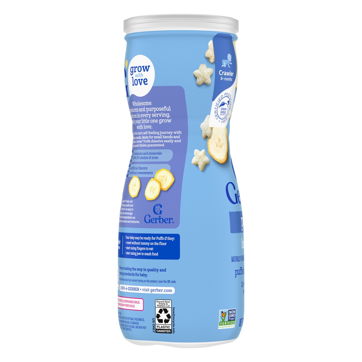Bánh ăn dặm Gerber ngôi sao vị chuối 42g cho bé 8M+ - mặt phải