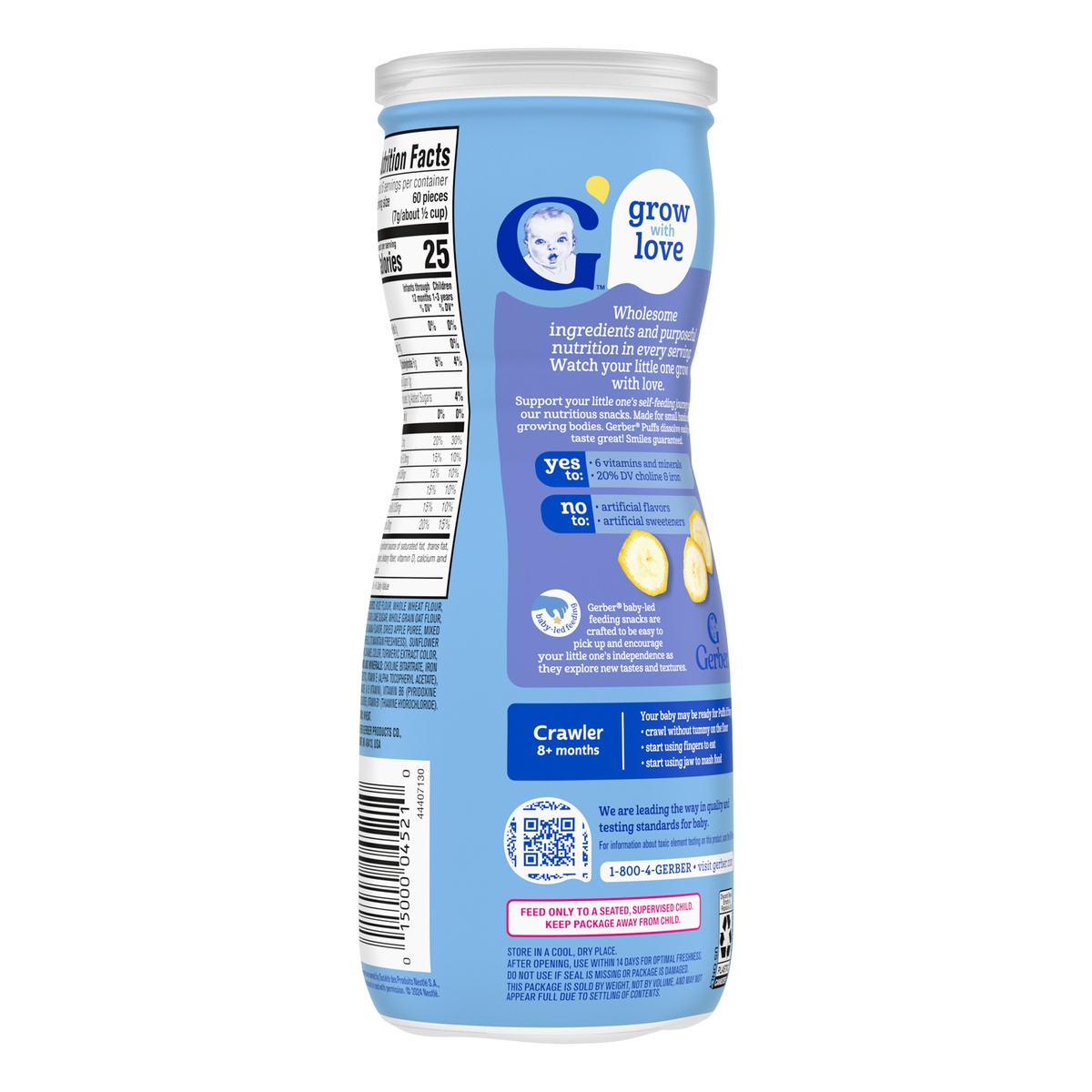 Bánh ăn dặm Gerber ngôi sao vị chuối 42g cho bé 8M+ - mặt sau