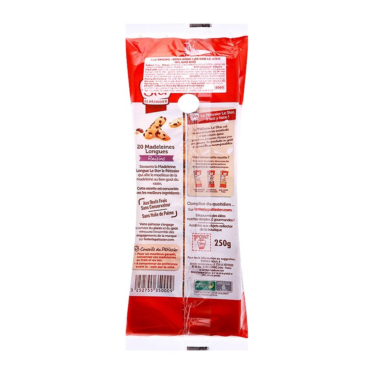 Bánh bông lan nho LE STER - mặt trái