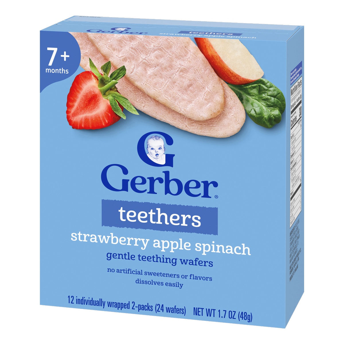 Bánh gạo ăn dặm Gerber vị dâu táo, cải bó xôi 48g - mặt phải