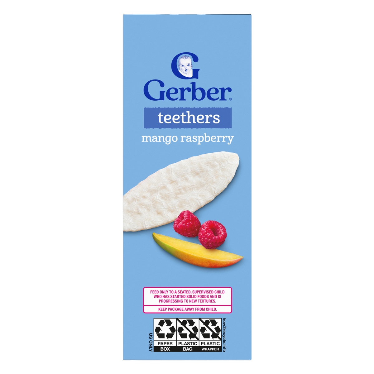 Bánh gạo ăn dặm Gerber vị xoài, mâm xôi 48g - mặt phải