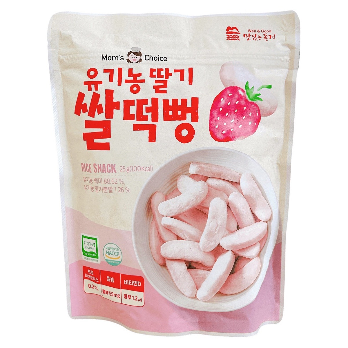 Bánh gạo hữu cơ Mom's Choice vị dâu 6m+