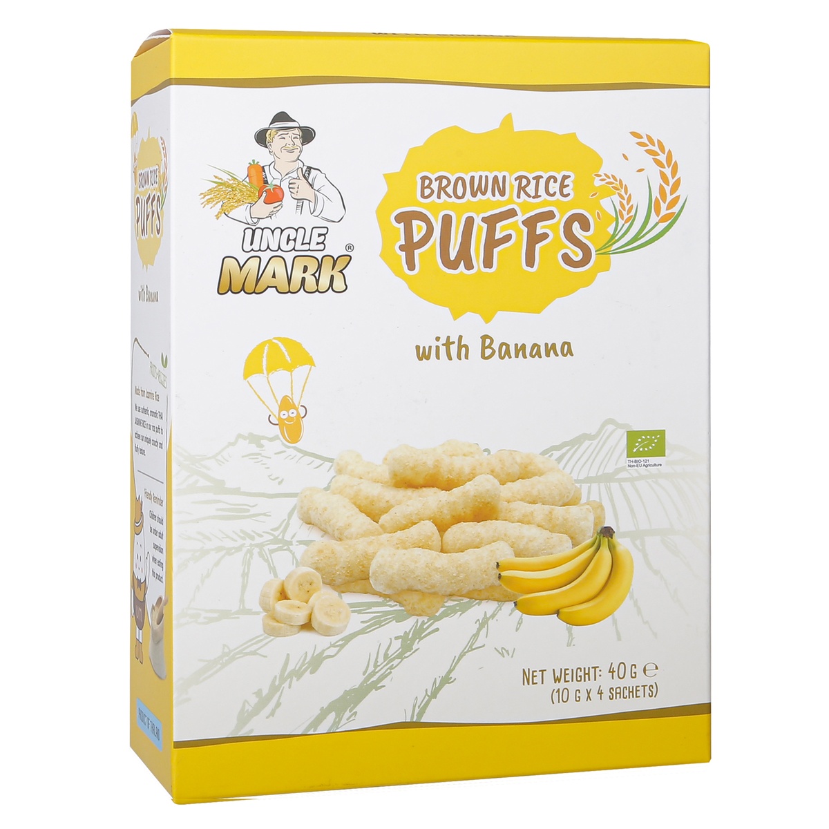 Bánh gạo lứt hữu cơ Uncle Mark vị chuối - mặt trái