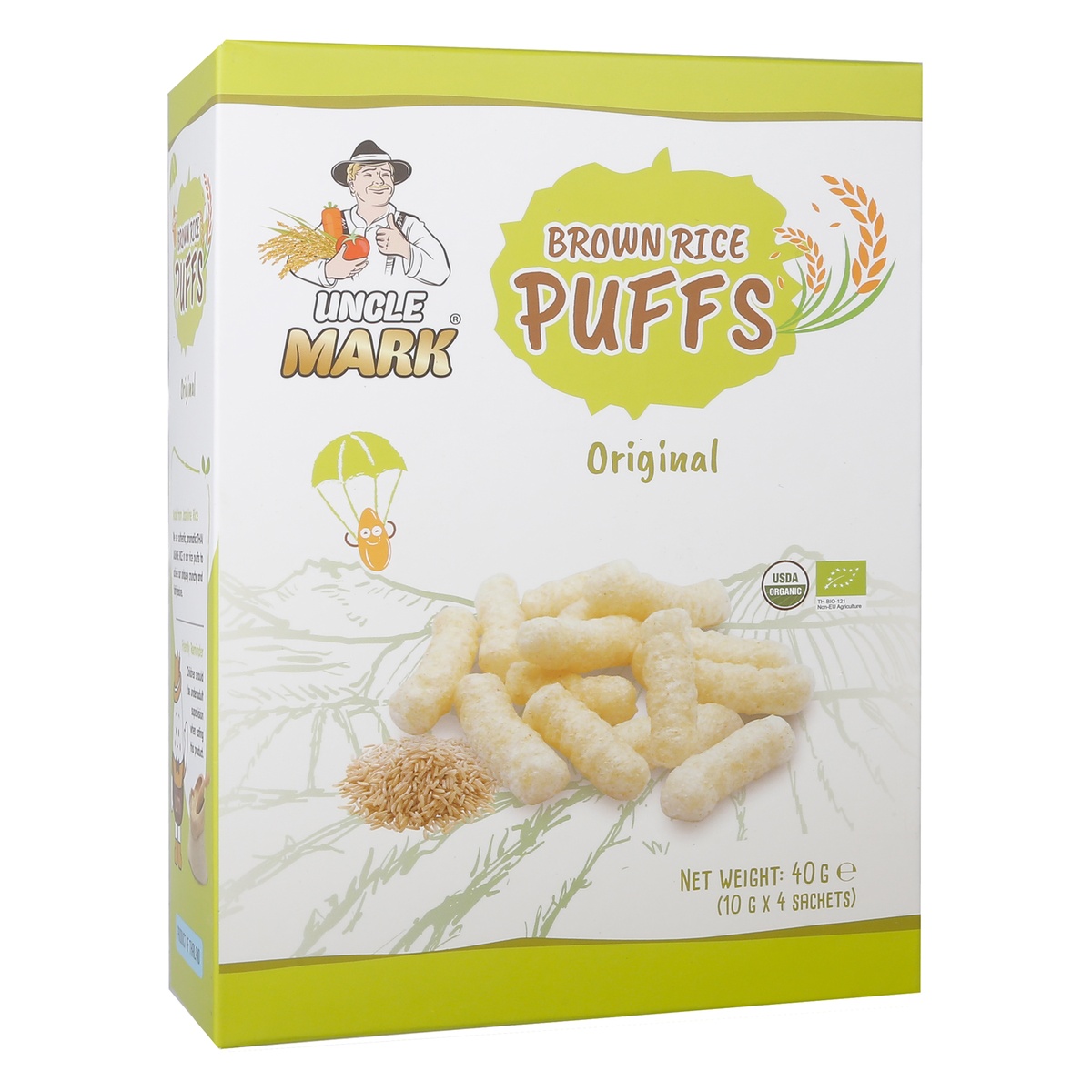 Bánh gạo lứt hữu cơ Uncle Mark vị nguyên bản - mặt trái