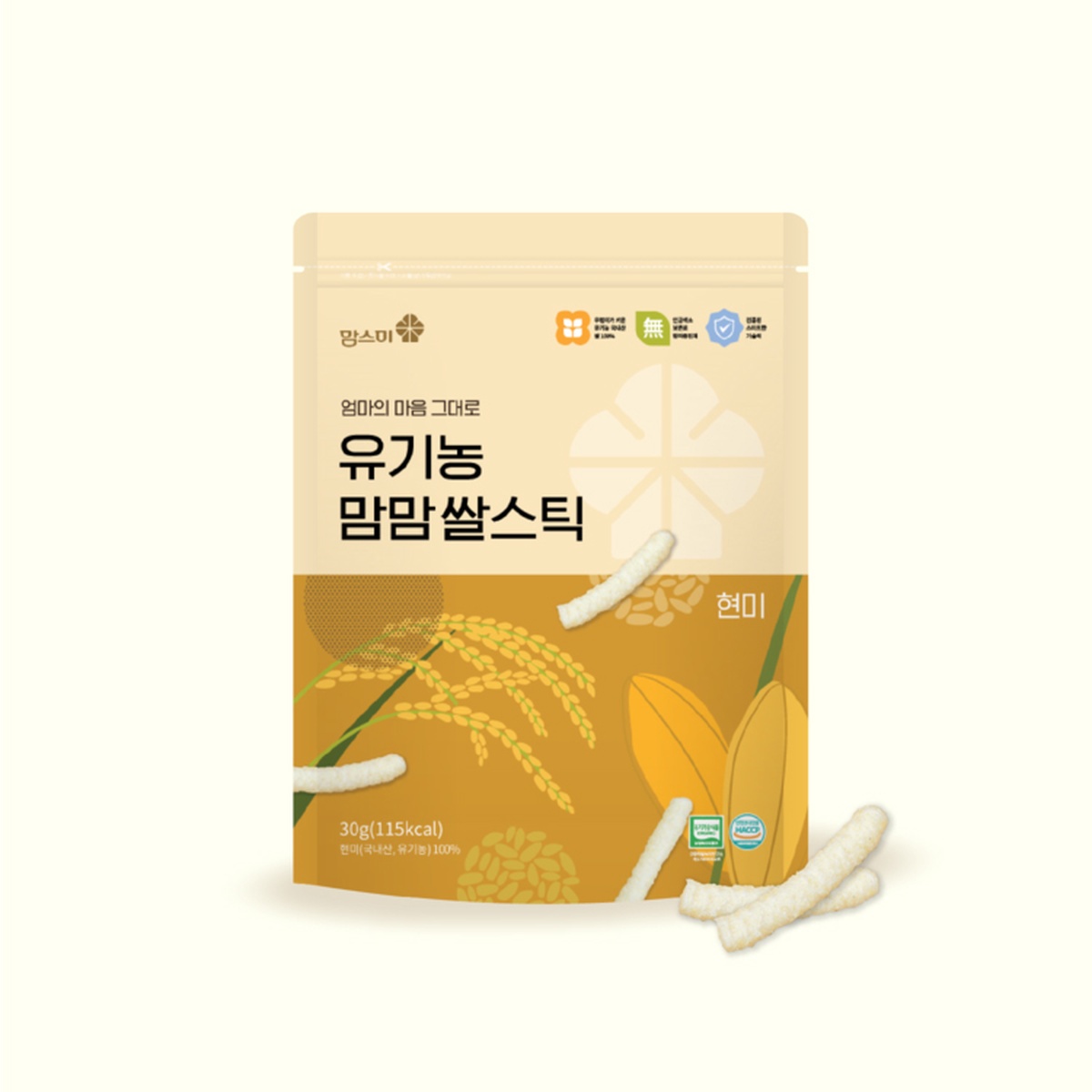 Bánh gạo que vị gạo lứt Mom's Mi 30g dành cho bé 6M+ - mặt trái