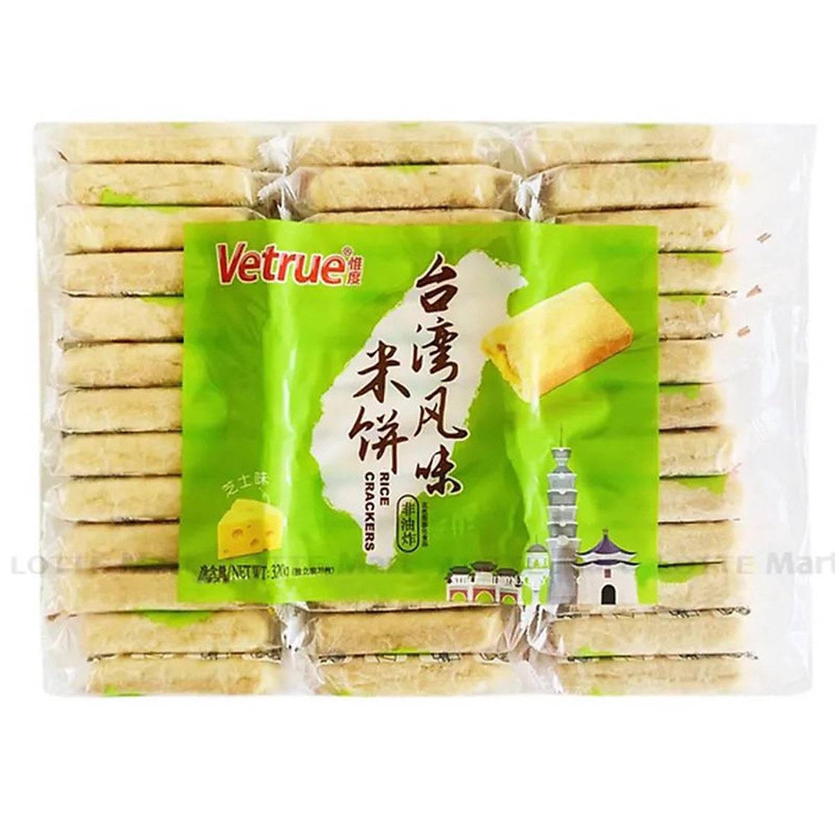 Bánh gạo Vetrue nhân phô mai 320g - mặt trái