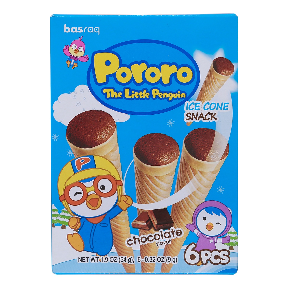 Bánh kem ốc quế Pororo vị socola 54g - góc nghiêng