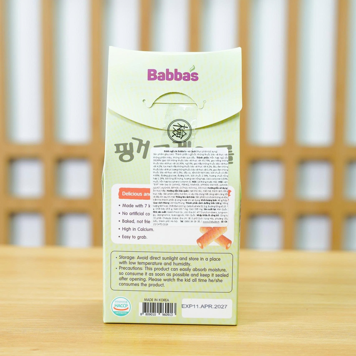 Bánh ngũ cốc Babba's vị chuối 40g - mặt phải