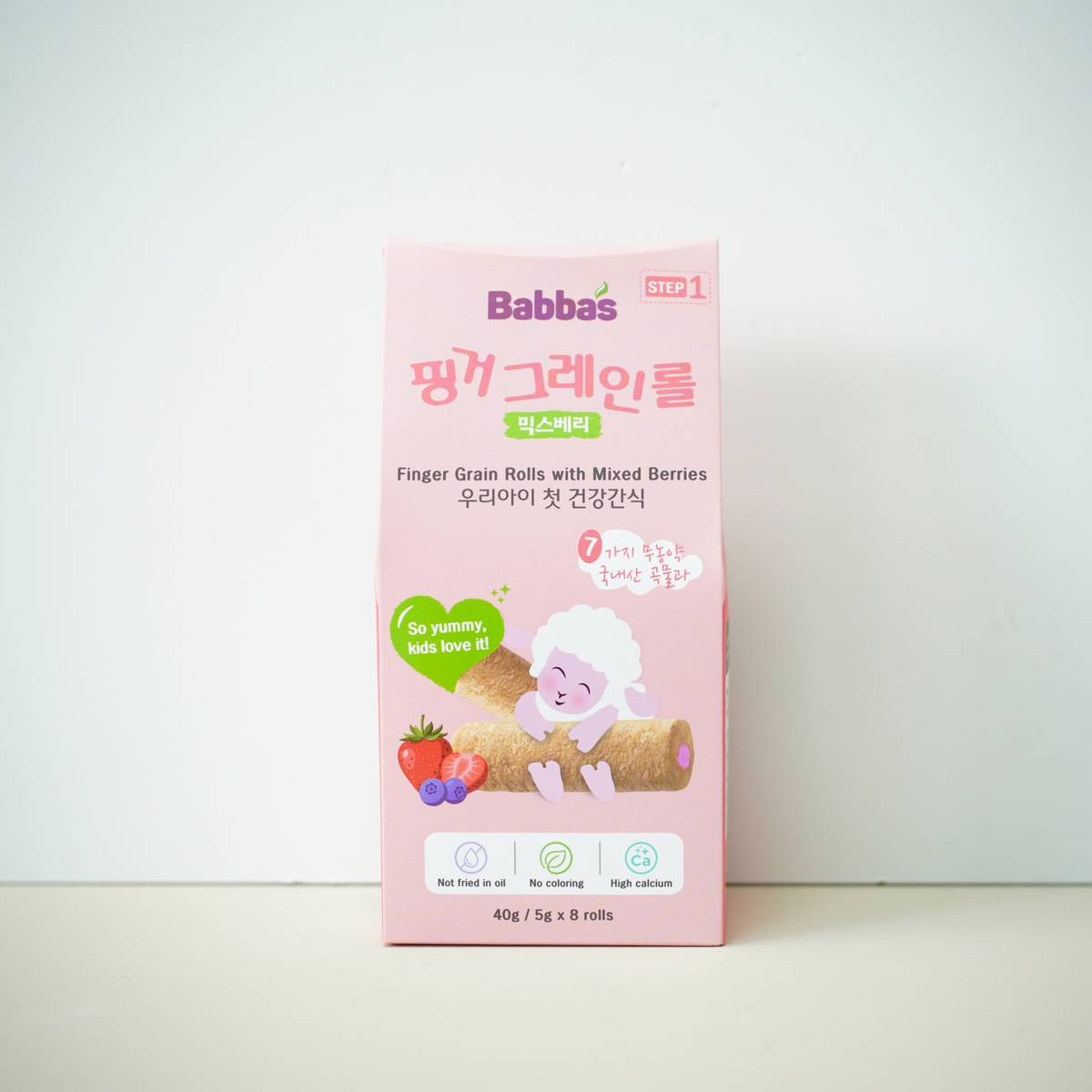 Bánh ngũ cốc Babba's vị dâu, việt quất 40g - mặt trái
