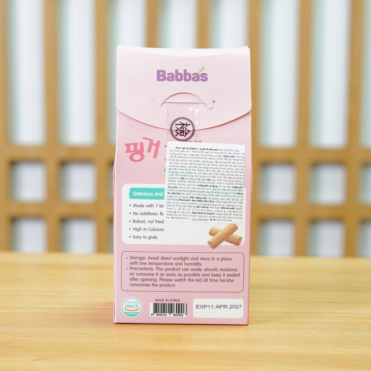 Bánh ngũ cốc Babba's vị dâu, việt quất 40g - mặt phải