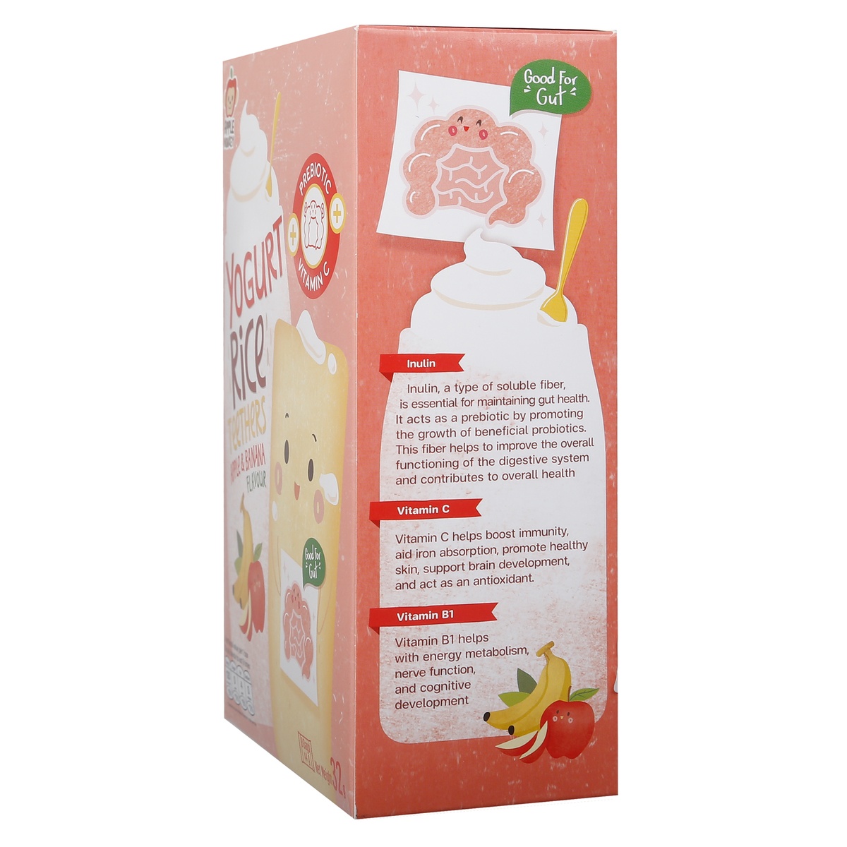 Bánh xốp sữa chua Apple Monkey hương chuối, táo 12M+ - mặt sau