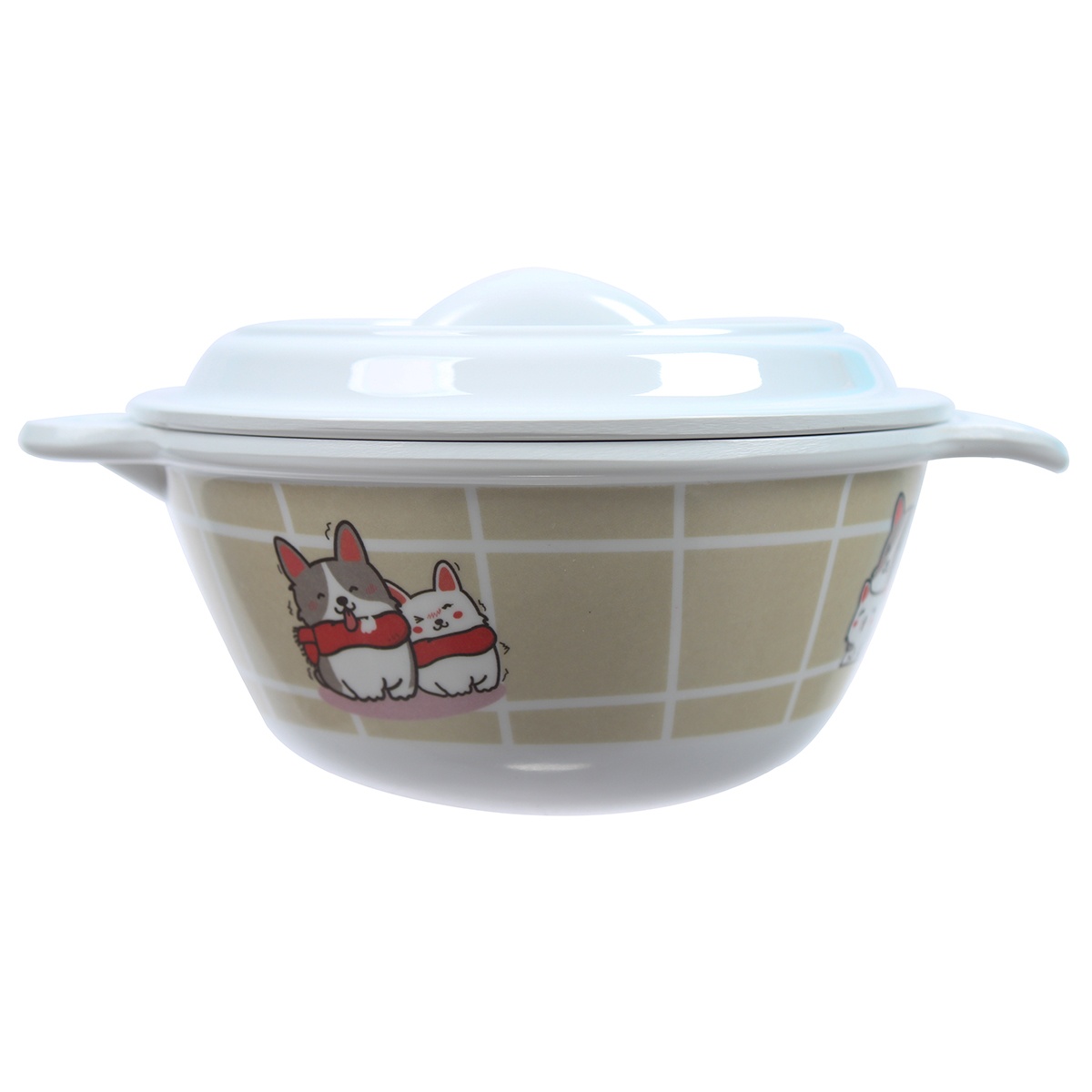 Bát 2 quai có nắp Puppy love BL 143-5 - mặt phải