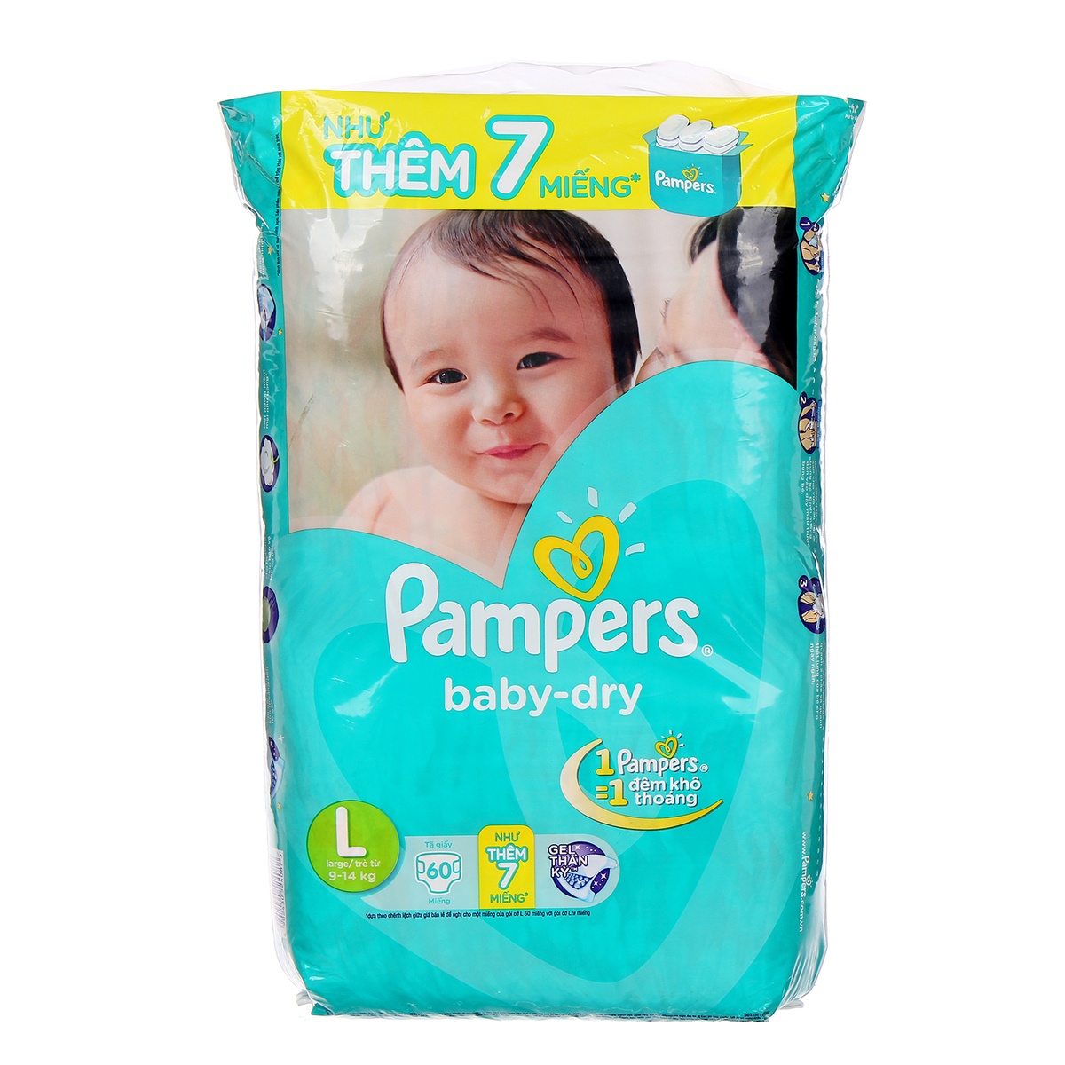 Bỉm Pampers JB L60 - mặt phải