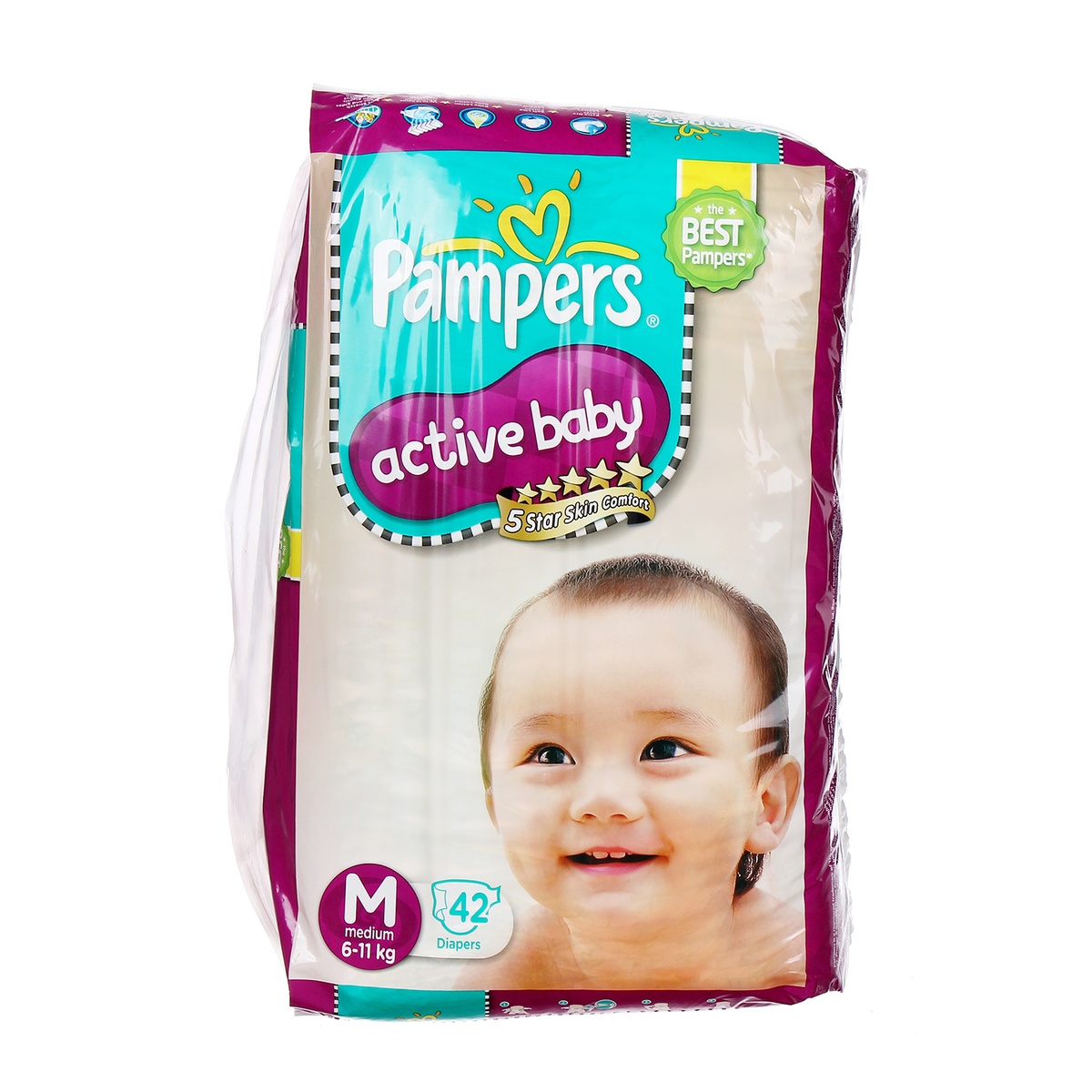 Bỉm dán Pampers CC M42 - mặt trái
