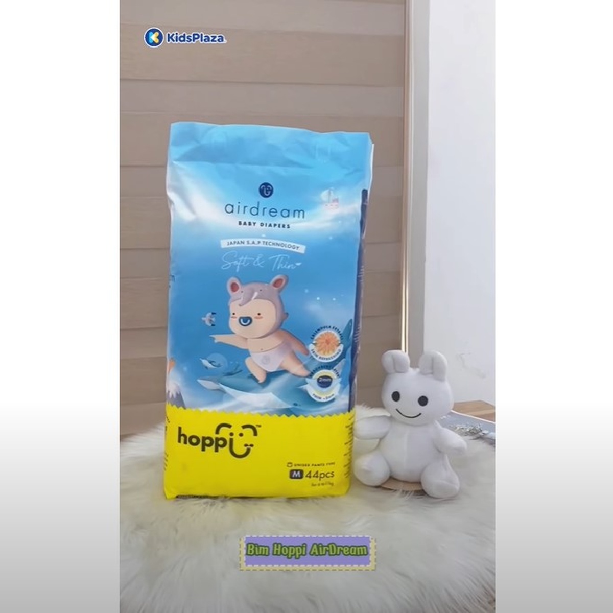 Bỉm - Tã dán Hoppi Airdream Newborn 66 miếng (cho bé ≤ 5kg) - video