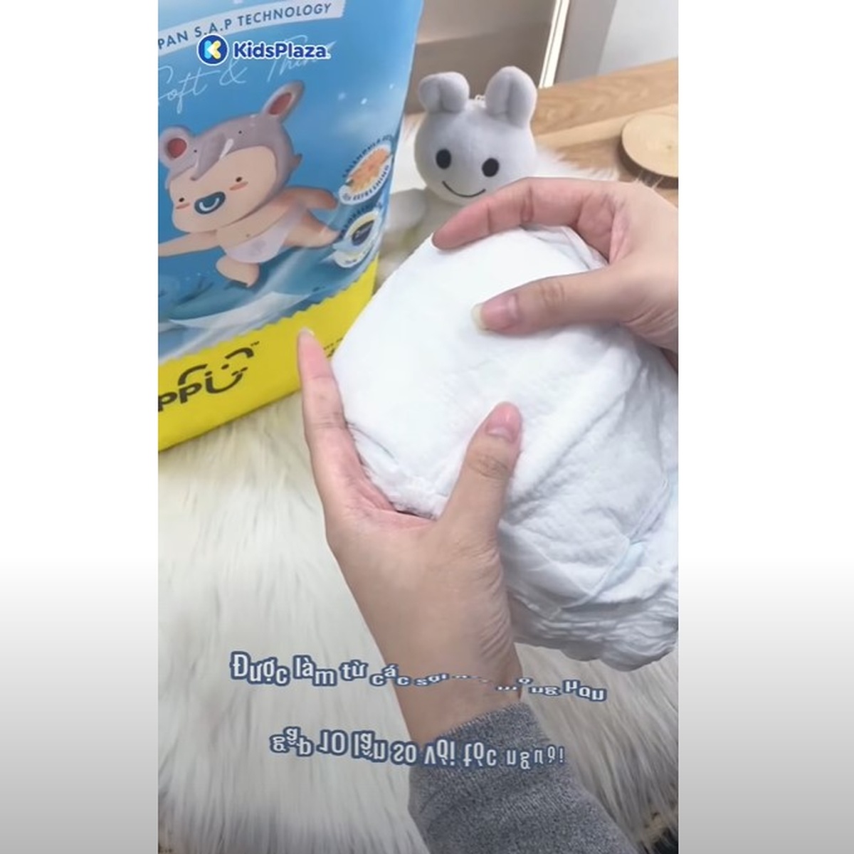 Bỉm - Tã dán Hoppi Airdream Newborn 66 miếng (cho bé ≤ 5kg) - video