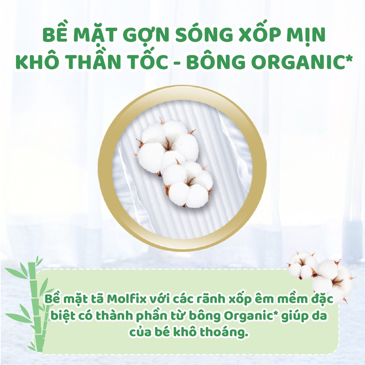 Bỉm - Tã dán Molfix Jumbo size M 48+6 miếng (cho bé từ 6kg-11kg) - mặt sau