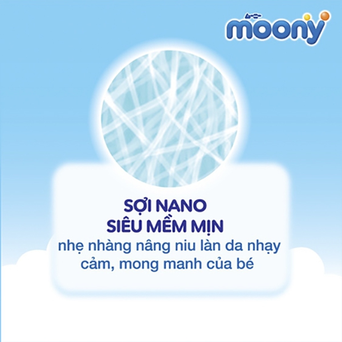Bỉm - Tã dán Moony xanh Newborn 90 miếng (cho bé ~ 5kg) - mặt sau