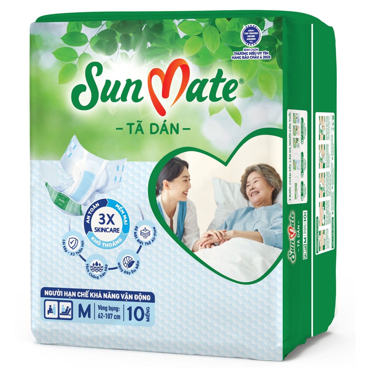  Bỉm - Tã dán người lớn Sunmate size M 10 miếng - mặt phải