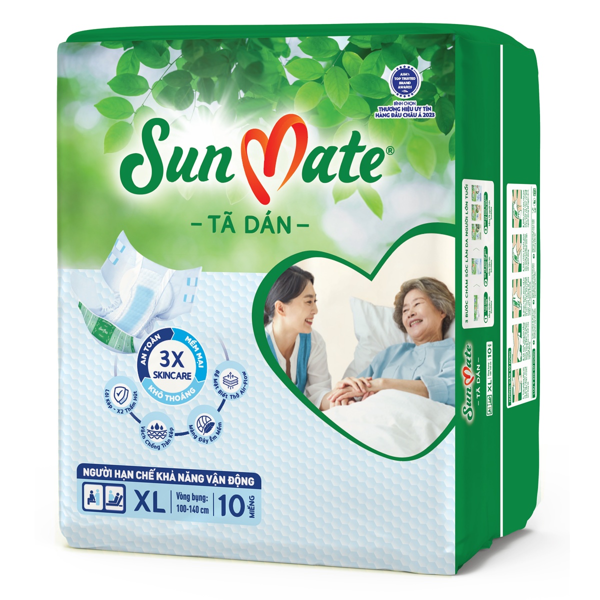  Bỉm - Tã dán người lớn Sunmate size XL 10 miếng - mặt phải