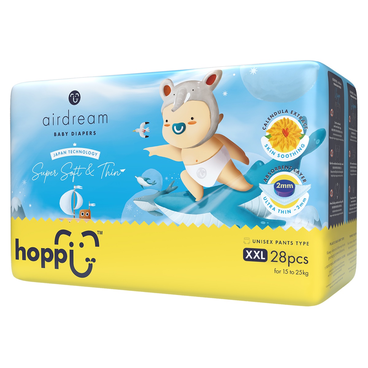 Bỉm - Tã quần Hoppi Airdream size XXL 28 miếng (≥15kg) - Bỉm - Tã quần Hoppi Airdream size XXL 28 miếng (≥15kg)