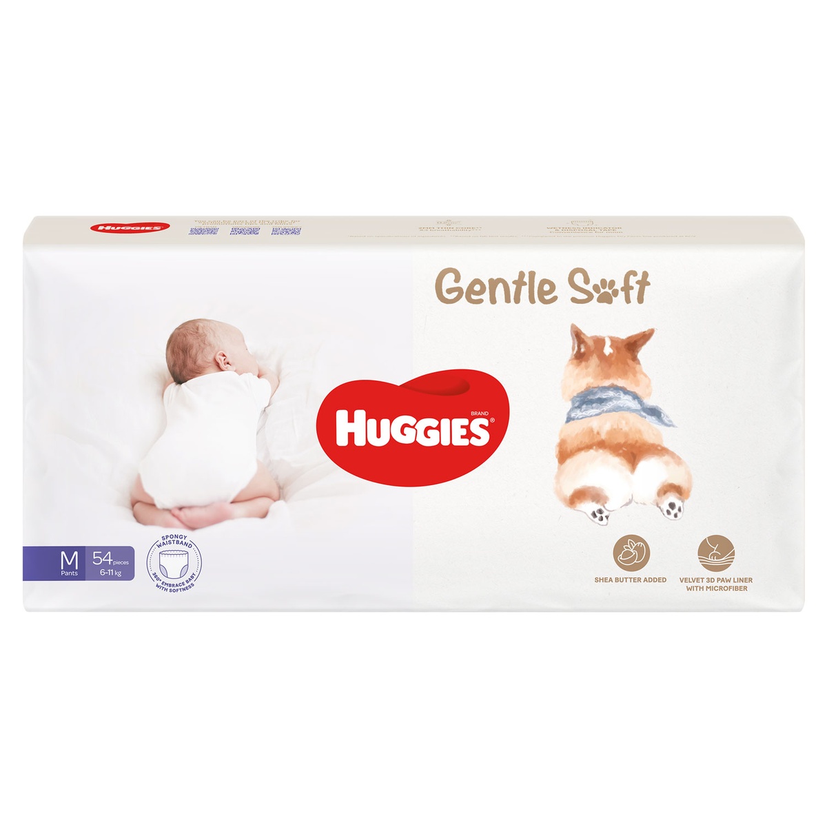 Bỉm - Tã quần Huggies Gentle Soft Corgi size M 54 miếng (cho bé từ 6-11kg) - mặt trước