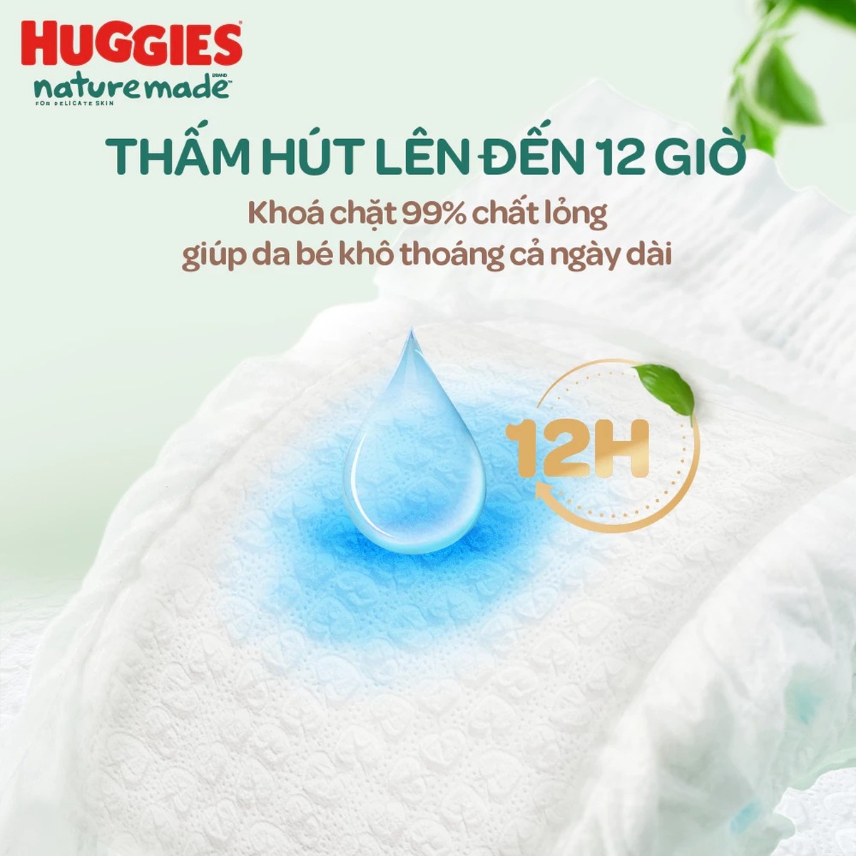 Bỉm/ tã quần Huggies Naturemade size L44 (cho bé từ 9-14kg) - EC - góc nghiêng