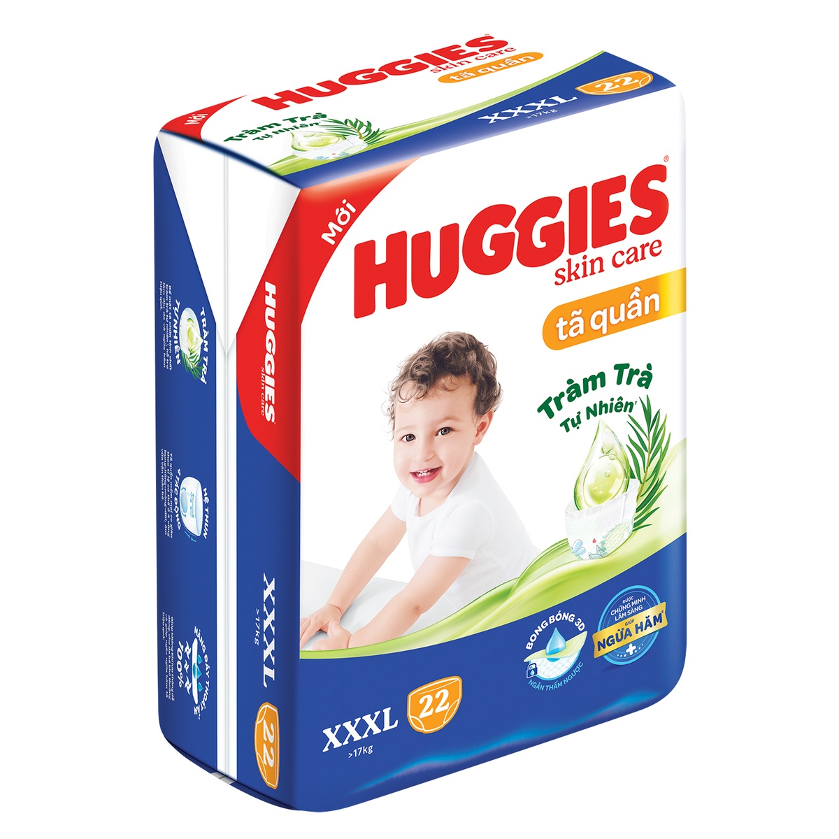 Bỉm - Tã quần Huggies tràm trà size XXXL22 (cho bé >17kg) - mặt trái