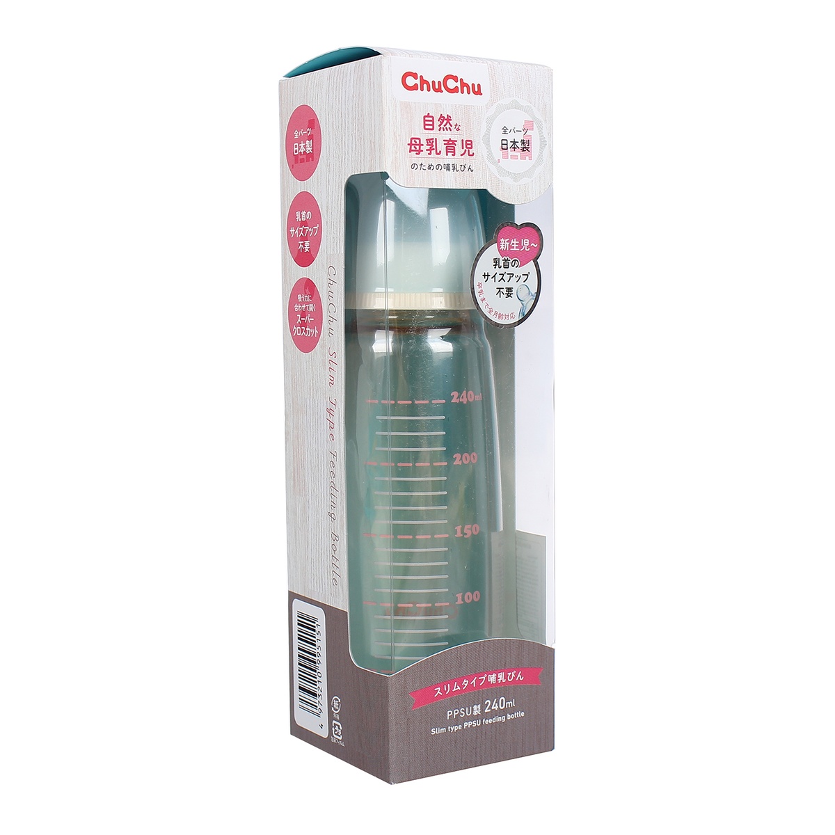 Bình sữa Chuchu cổ hẹp 240ml (Nhựa PPSU) - mặt sau
