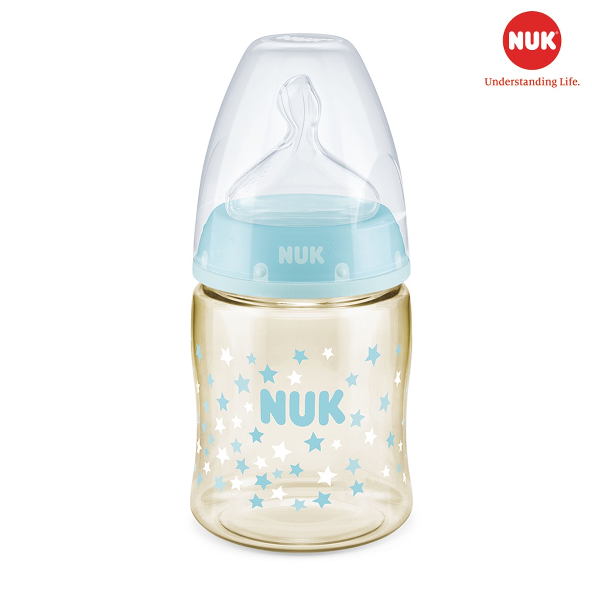 Bình sữa cổ rộng NUK PREMIUM CHOICE+ nhựa PPSU 150ML núm ti S1-M NU35762 - mặt trái