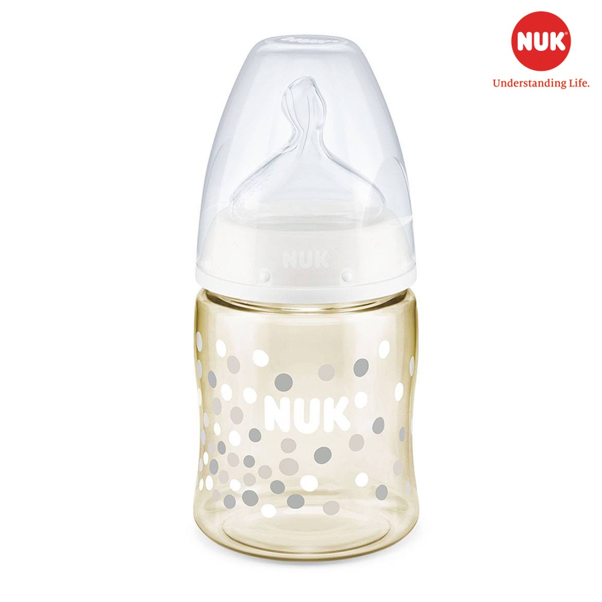Bình sữa cổ rộng NUK PREMIUM CHOICE+ nhựa PPSU 150ML núm ti S1-M NU35762 - mặt phải